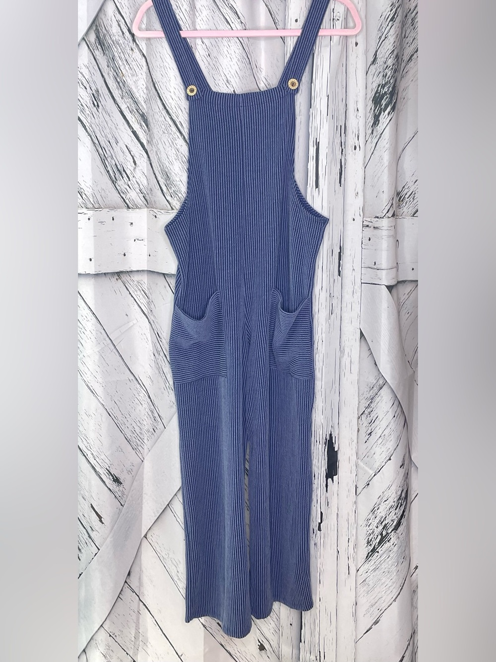 Heimish USA "The Delta" Navy Corded Ribbed Jumpsuit Small